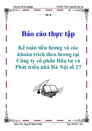 Báo cáo thực tập kế toán tiền lương và các khoản phải trích theo lương