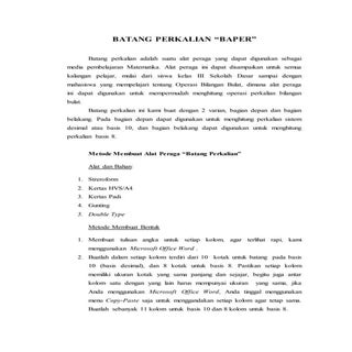 Batang Perkalian "BaPer"