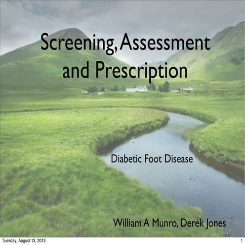 Screening, Assessment and Prescription in Diabetic Foot Disease