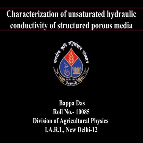 Unsaturated hydraulic conductivity of soil | PPTX