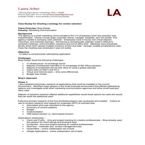 Vendor Selection Case Study 