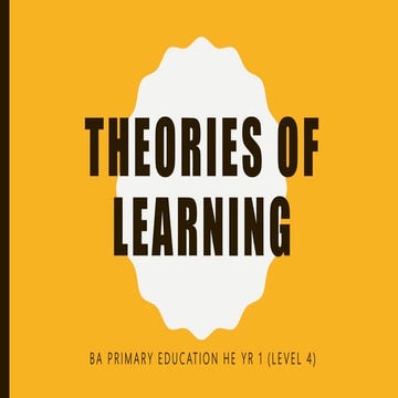Ba PT  final theories of learning  and schemas 