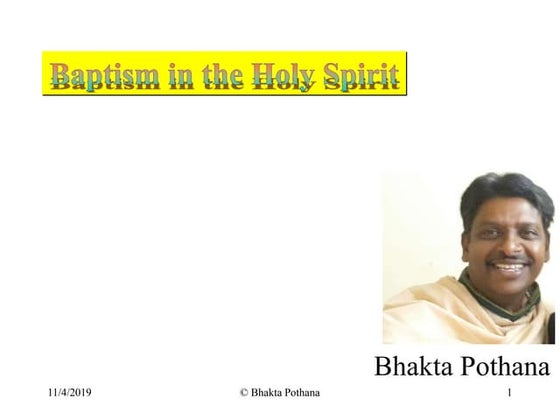Baptism and fullness of the Holy Spirit | PPT