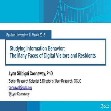 Studying information behavior: The Many Faces of Digital Visitors and Residents