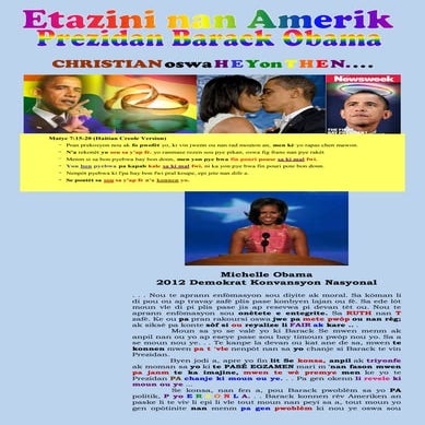 Barack obama   christian or heathen (haitian creole)