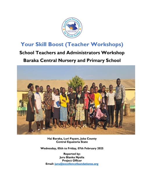 Baraka Central Nursery and Primary School Teachers' Workshop Report February 2025