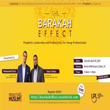 The Barakah Effect Workshop - Dallas, TX