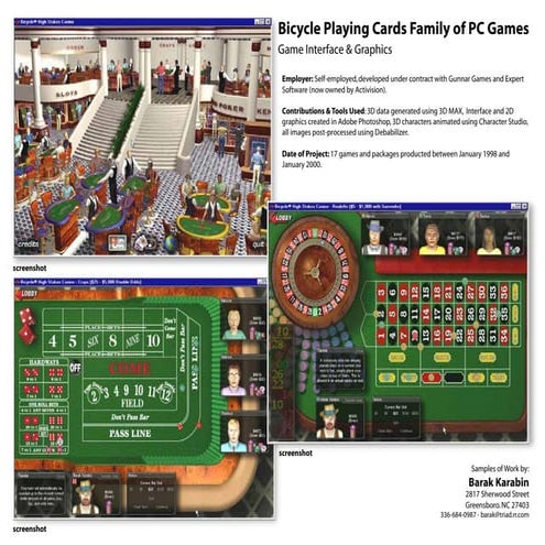 Samples of Work by Barak Karabin