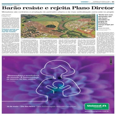 Barão resiste e  rejeita plano diretor 7/5/17