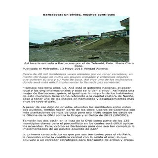Barbacoas: un olvido, muchos confli...