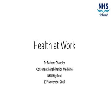 Barbara Chandler, health at work