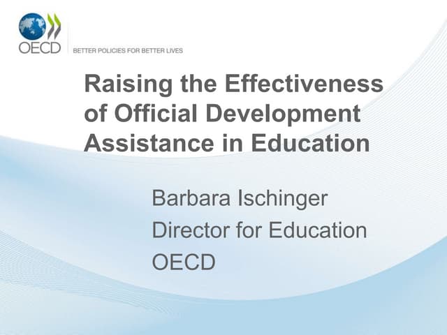 Raising the Effectiveness of Official Development Assistance in Education 