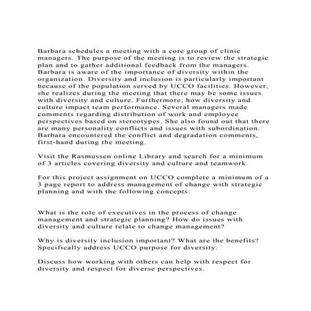 Barbara schedules a meeting with a core group of clinic managers.docx