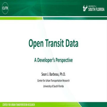 Open Transit Data - A Developer's Perspective