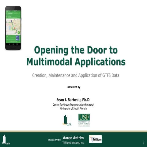 NTI 2017 Workshop - Many Uses of GTFS Data