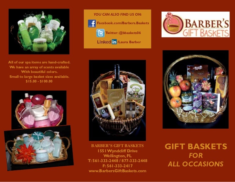 barbers gift baskets brochure gift baskets flyer