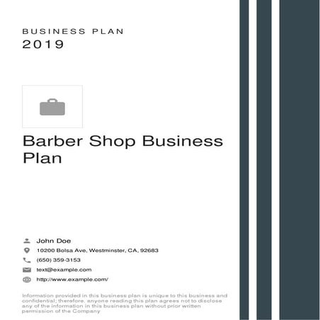 Barber shop business plan example | PDF