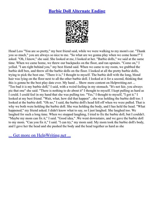 Barbie Doll Alternate Ending