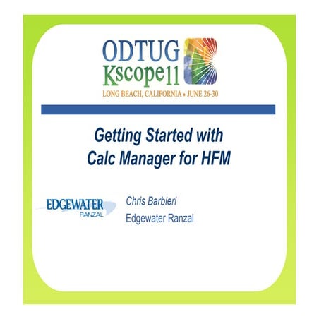 Getting Started with Calc Manager for HFM