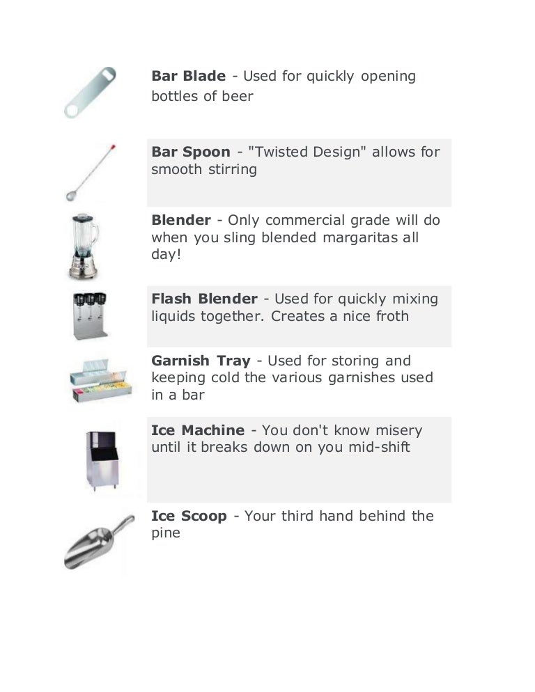 Bartenders' Tools