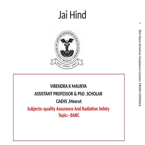 BHABHA ATOMIC RESEARCH CENTER FO RADIOLOGY