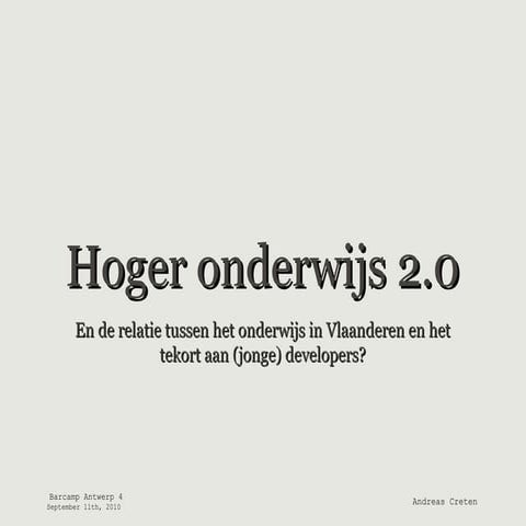 [Dutch] Hoger Onderwijs 2.0