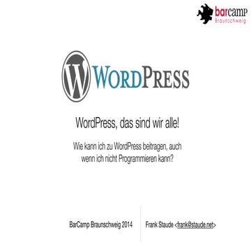 WordPress - das sind wir alle