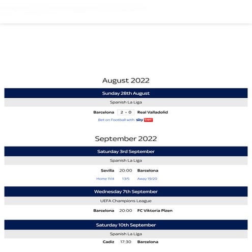 BARCELONA SCORES FIXTURES visual data 4