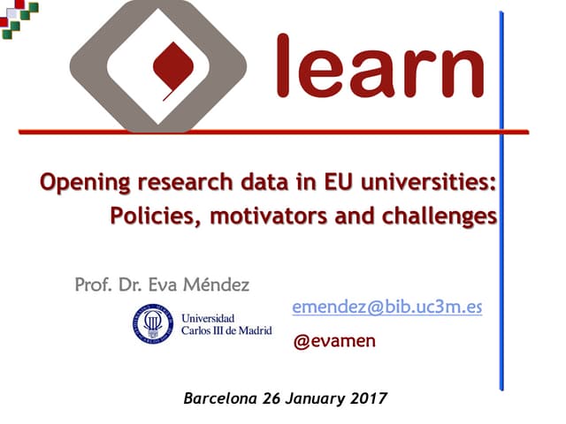 Opening Research Data in EU Universities: Policies, Motivators and Challenges