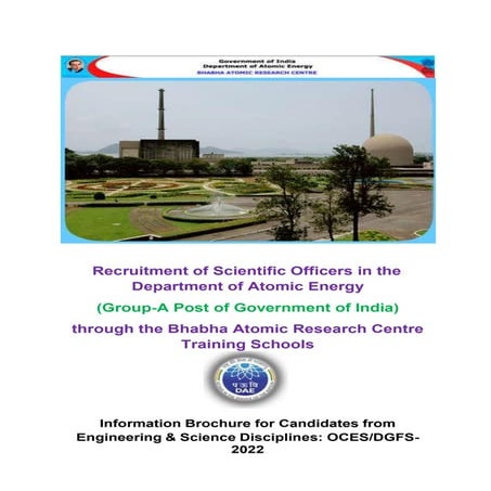BARC Scientific Officer Recruitment 2022: Applications Open for 