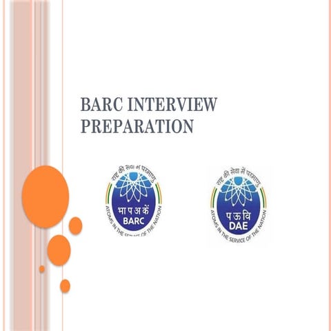 BARC Interview Preparation for chemical engg. | PPTX