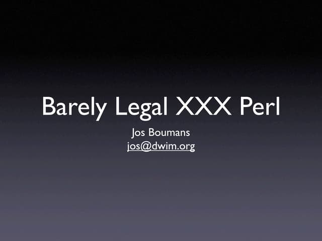 Barely Legal Xxx Perl Presentation