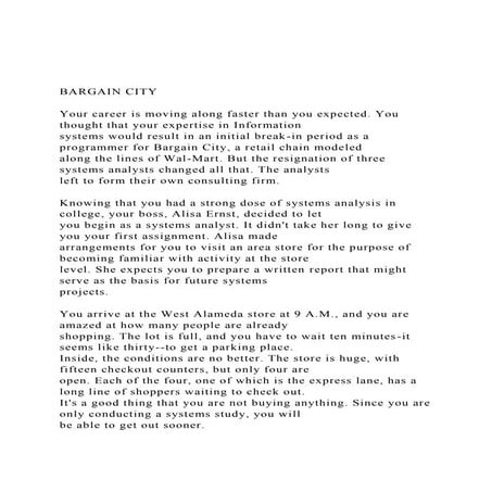 BARGAIN CITY Your career is moving along faster than you e.docx