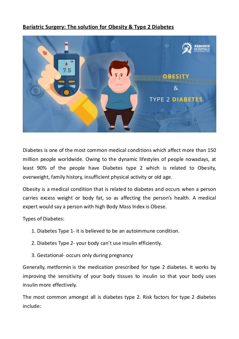 Bariatric surgery for diabetes type 2 Radiance Hospitals