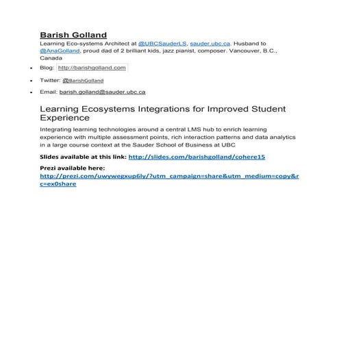 Learning Ecosystems Integrations for Improved Student Experience