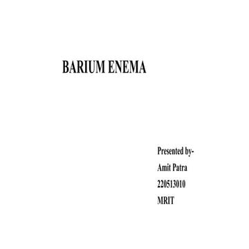 Barium Enema procedure in radiology department | PDF