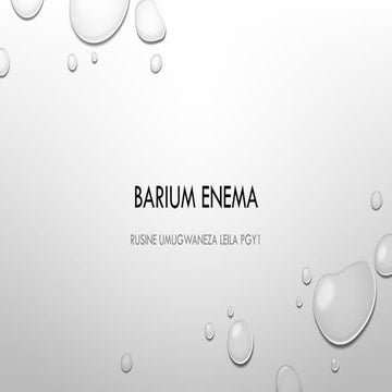 Barium Enema procedure in radiology department | PDF