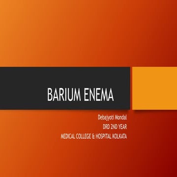 Barium Enema procedure in radiology department | PDF