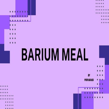 Barium Meal procedure in radiology department