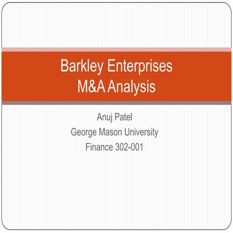 Barkley enterprises m&a analysis