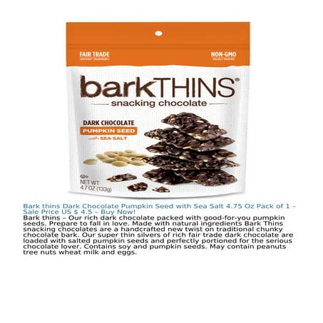 Bark Thins Dark Chocolate Pumpkin Seed with Sea Salt