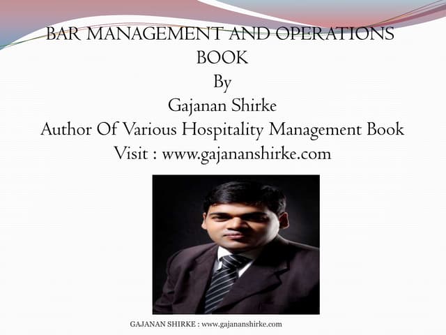 Bar management and operations book