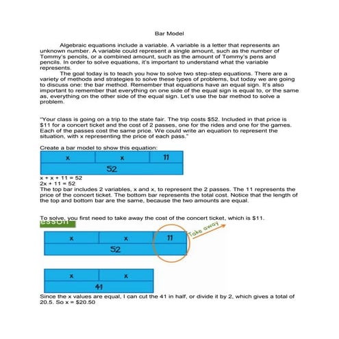Bar model non ficition