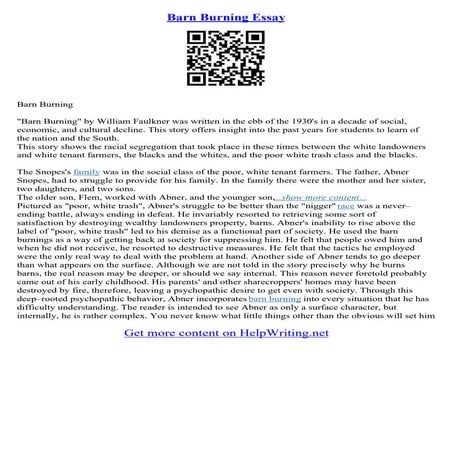 Barn Burning Essay