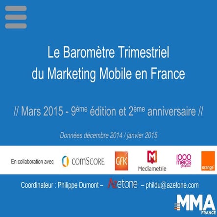Baromètre mobile marketing association france  - 4eme trimestre 2014