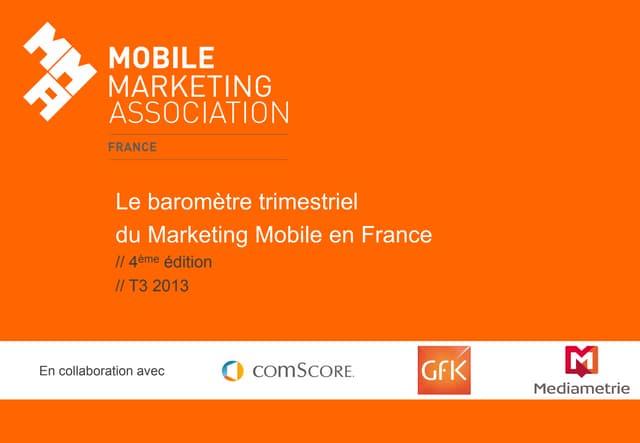 Baromètre mobile marketing association france  3ème trimestre 2013