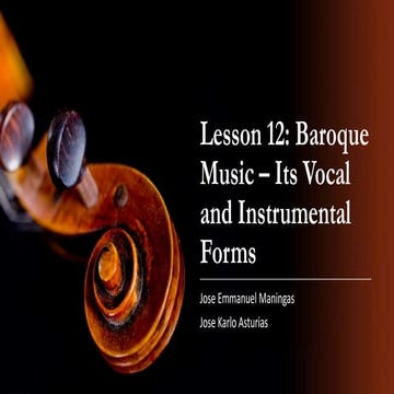 Baroque Music (Maningas and Asturias)