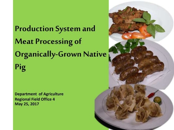 Production Systems and Meat Processing of Organically Grown Native Pig / Wilm...