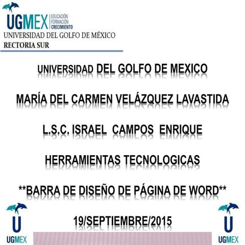 Barra  de diseño de página de word