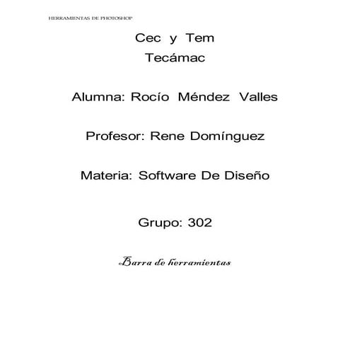 Barra de herramientas de photoshop